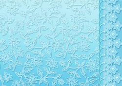 Aqua Floral Lace with Lace and Pearls Border