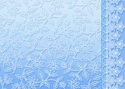 Sky Blue Floral Lace with Lace and Pearls Border