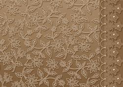 Taupe Floral Lace with Lace and Pearls Border