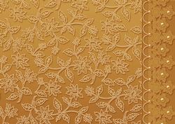 Gold Floral Lace with Lace and Pearls Border