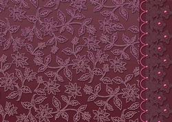 Mulberry Floral Lace with Lace and Pearls Border