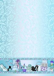 Aqua Girly Accessories Backing Paper