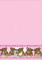 Pink Baby Teddies Backing Paper