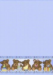 Blue Baby Teddies Backing Paper