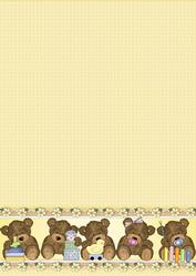 Lemon Baby Teddies Backing Paper