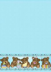 Aqua Baby Teddies Backing Paper