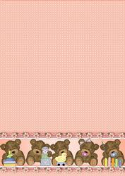 Peach Baby Teddies Backing Paper