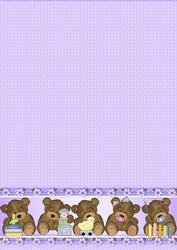 Lilac Baby Teddies Backing Paper