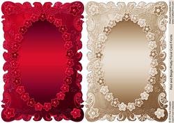 Red and Beige Pretty Floral Card Fronts