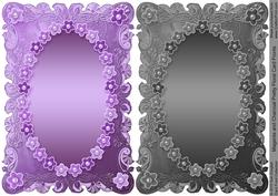 Magenta and Charcoal Pretty Floral Card Fronts