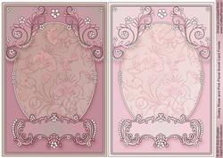 Dusky Rose and Pink Floral Scroll Card Fronts