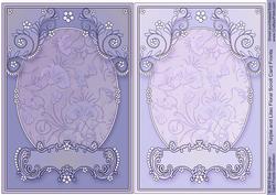 Purple and Lilac Floral Scroll Card Fronts