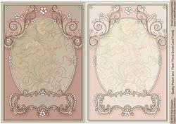 Dusky Peach and Flesh Floral Scroll Card Fronts