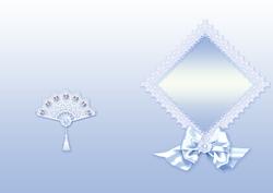 Blue Lace Fan and Doily A5 Portrait Insert
