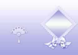 Violet Lace Fan and Doily A5 Portrait Insert