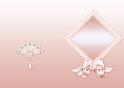 Peach Lace Fan and Doily A5 Portrait Insert