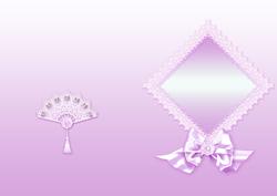 Lilac Lace Fan and Doily A5 Portrait Insert