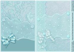 Aqua and Pale Aqua Scrapbook Style Card Fronts