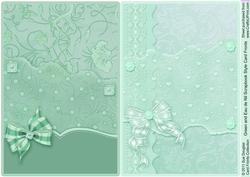 Green and Eau De Nil Scrapbook Style Card Fronts