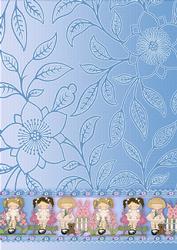 Blue Flower Girls Backing Paper