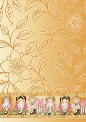 Gold Flower Girls Backing Paper