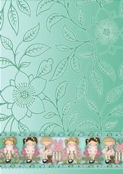 Aqua Flower Girls Backing Paper