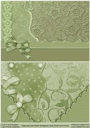 Moss and Leaf Green Scrapbook Style Floral Card Fronts