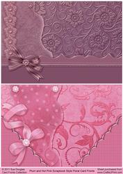Plum and Hot Pink Scrapbook Style Floral Card Fronts
