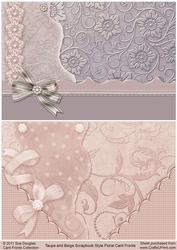 Taupe and Beige Scrapbook Style Floral Card Fronts