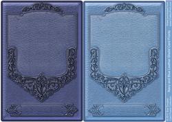 Navy and Blue Leather Shield Card Fronts