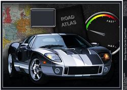 Silver Sports Car A4 Card Front