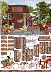 Gone for a Cuppa Gardening Decoupage