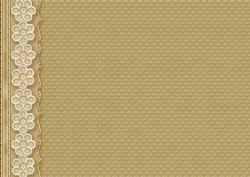 Gold Embossed with Embroidered Flower Border