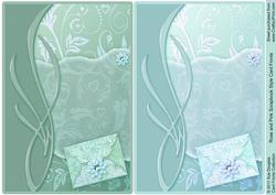 Green and Aqua Scrapbook Style Leaves Card Fronts