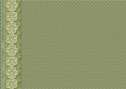 Moss Embossed with Embroidered Flower Border