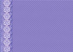 Purple Embossed with Embroidered Flower Border