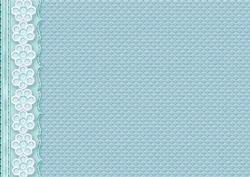 Pale Aqua Embossed with Embroidered Flower Border