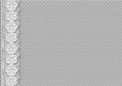 Silver Embossed with Embroidered Flower Border