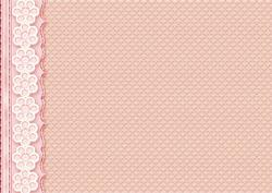 Pale Peach Embossed with Embroidered Flower Border