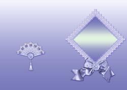 Mauve Lace Fan and Victorian Bow A5 Insert