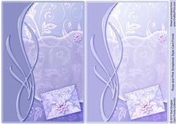 Blue and Pale Blue Scrapbook Style Leaves Card Fronts
