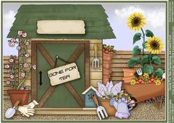 Gone for Tea Gardening A4 Card Front