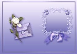 White Roses Bouquet in a Lilac Frame Matching A5 Insert
