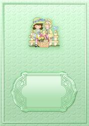 Spring Flowers Cute Girls Lime Matching A5 Insert