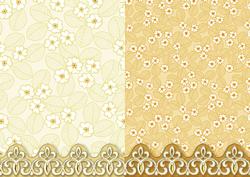 Gold Flowers and Leaves with Ornate Border Duo Paper