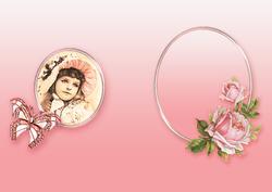 Vintage Girl in a Pink Bonnet Matching A5 Insert