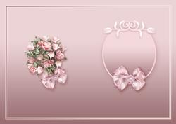 Summer Pink Roses Bouquet in a Ribbon Wrap Matching A5 Inser