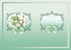 Green Floral Roses Bouquet A5 Insert
