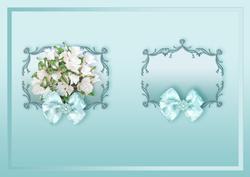 Aqua Floral Roses Bouquet A5 Insert