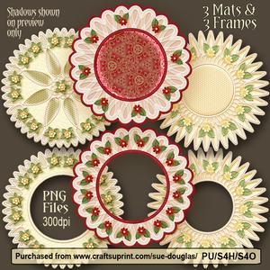 Scrapbooking Elements - Floral Mats and Frames Set 1